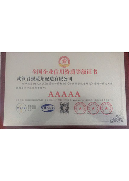 全國企業(yè)信用資質等級證書